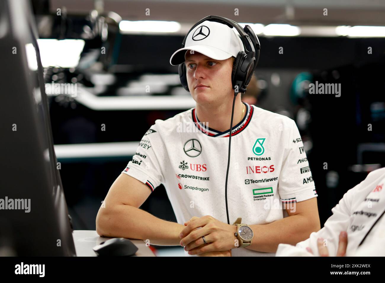 SCHUMACHER Mick (ger), pilote réserve de Mercedes AMG F1 Team, portrait lors du Grand Prix de Hongrie de formule 1 2024, 13e manche du Championnat du monde de formule 1 2024 du 19 au 21 juillet 2024 sur le Hungaroring, à Mogyorod, Hongrie Banque D'Images