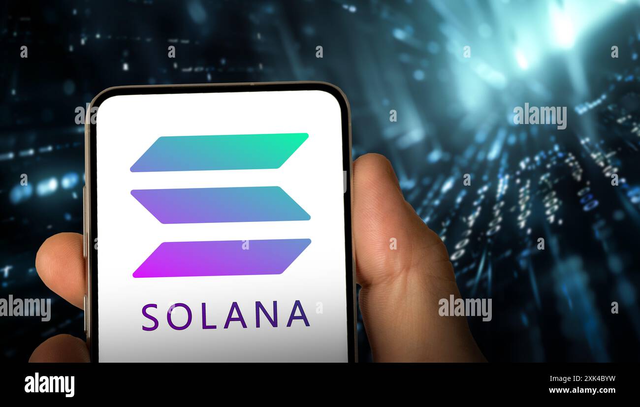 Solana Cryptocurrency et Blockchain Banque D'Images