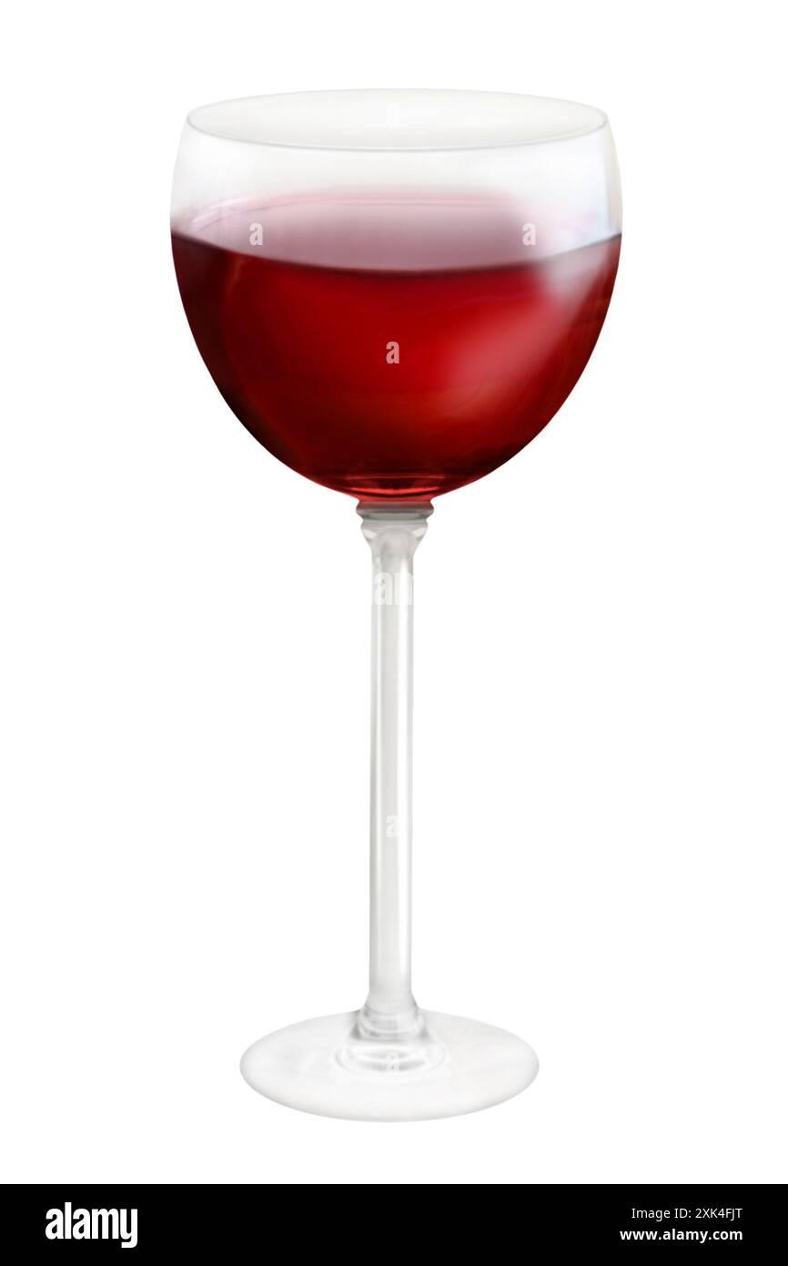 Un verre de vin rouge isolé sur fond blanc Banque D'Images