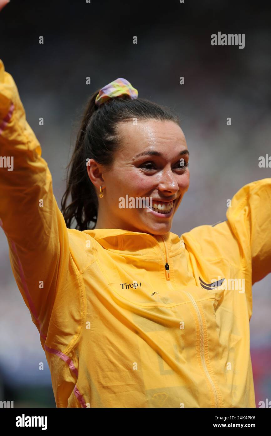 Mackenzie LITTLE (Australie) gagnante du concours féminin Javelin en 2024, IAAF Diamond League, London Stadium, Queen Elizabeth Olympic Park, Stratford, Londres, Royaume-Uni. Banque D'Images