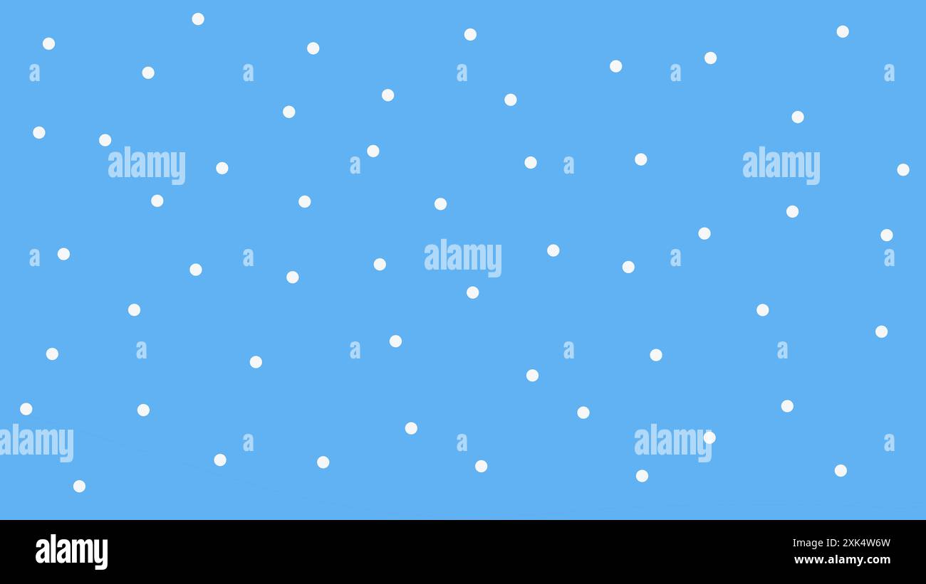 Fond bleu clair avec des pois dispersés, créant un design ludique et vibrant. Style naïf. Modèle pour les projets enfants. Banque D'Images