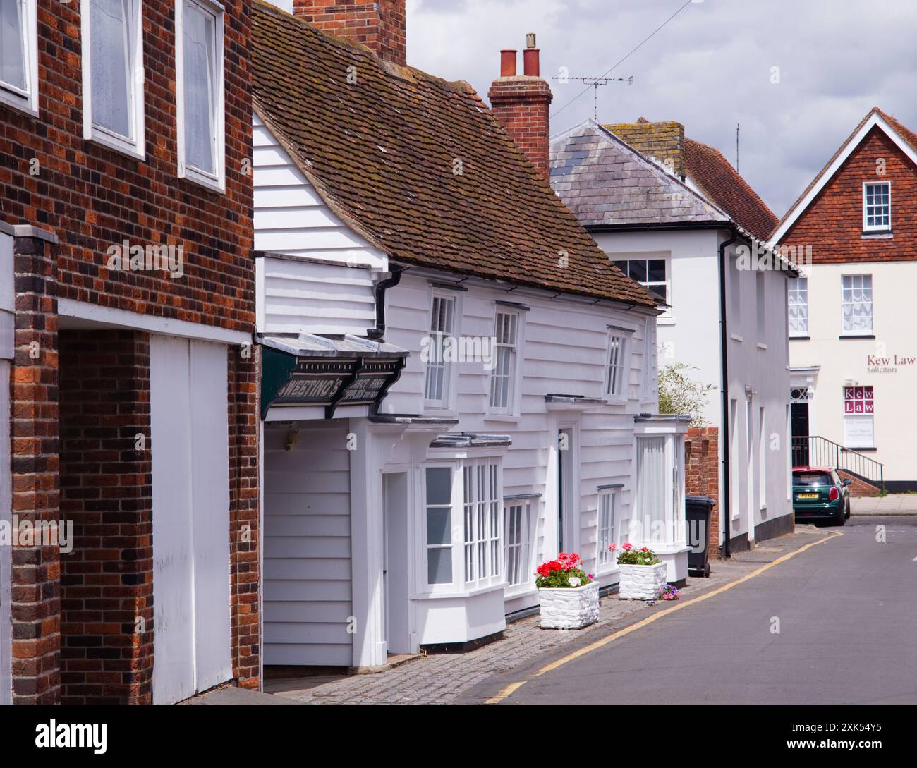 Maison typique traditionnelle en bois shiplap à Burnham sur Crouch dans l'Essex Banque D'Images