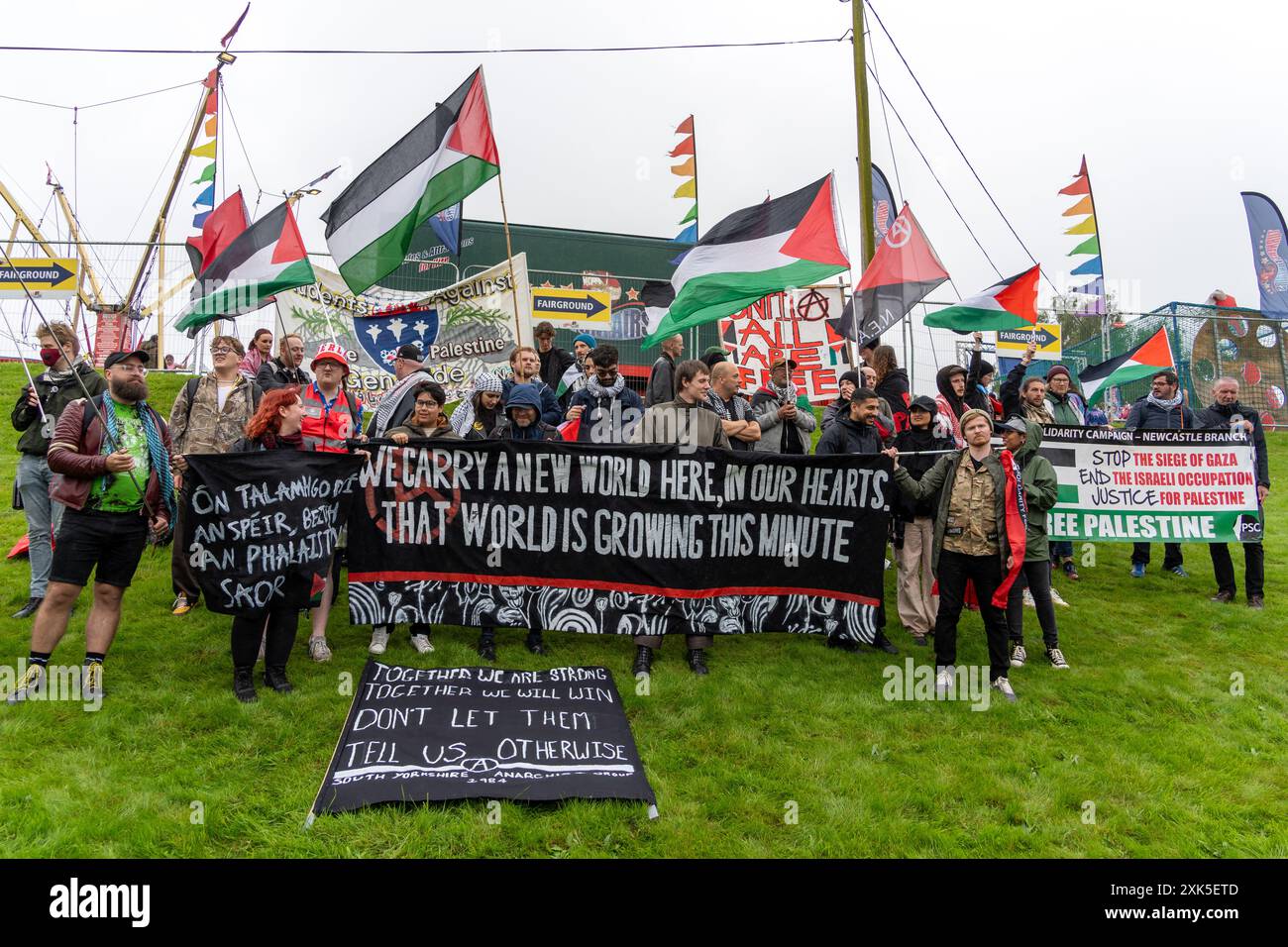 Durham, Royaume-Uni. Manifestation pro-palestinienne au Gala des mineurs de Durham. Banque D'Images