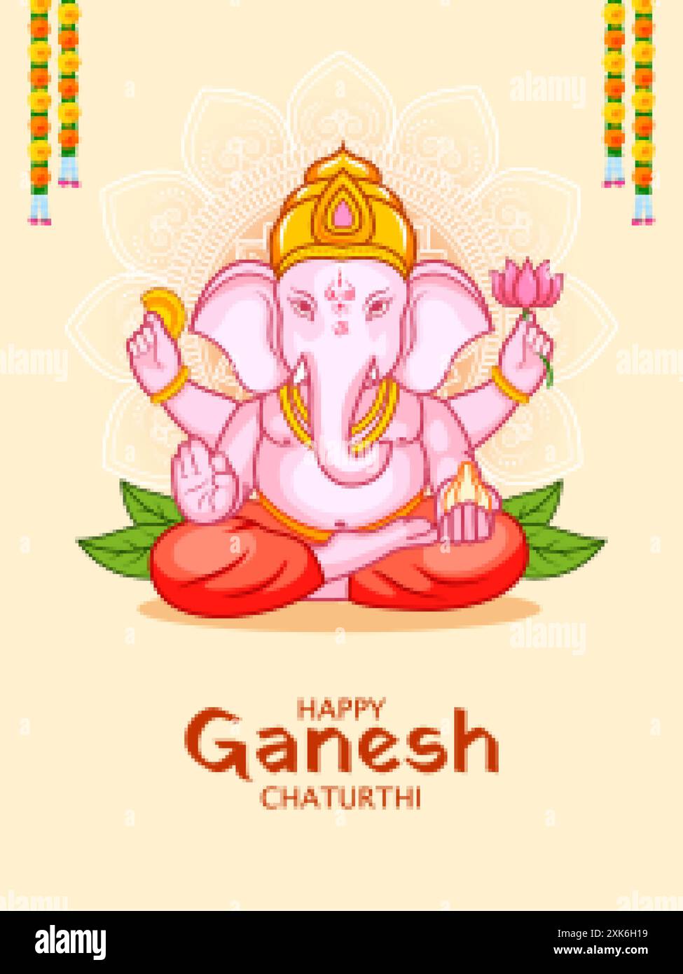 Lord Ganpati fond pour le festival Ganesh Chaturthi de l'Inde Illustration de Vecteur