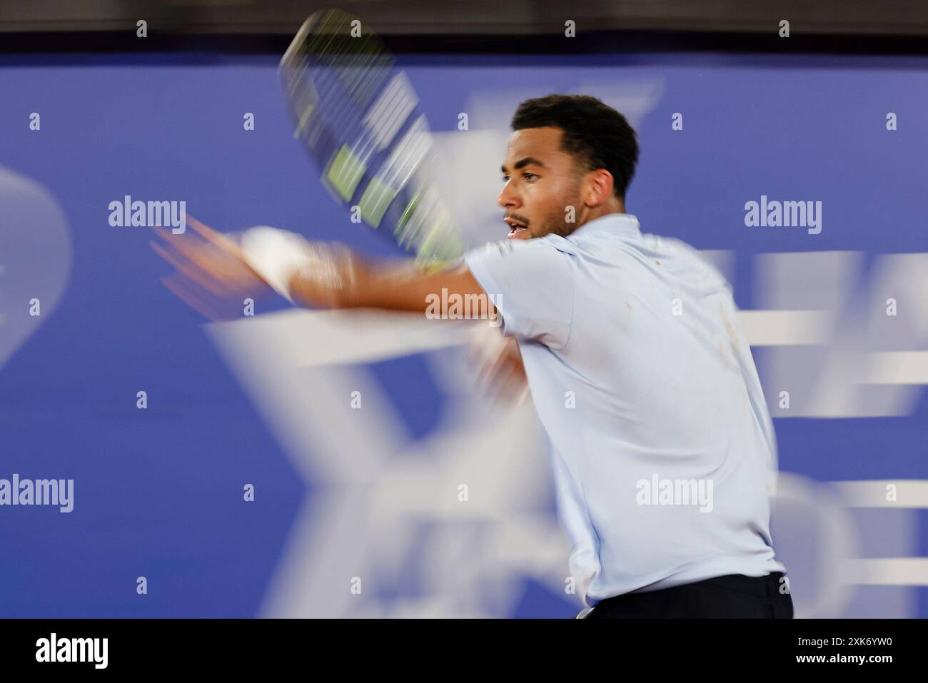 Hambourg, Allemagne. 21 juillet 2024. Tennis : ATP Tour - Hambourg, simples, hommes, finale. Zverev (Allemagne) − fils (France). Arthur fils est en action. Crédit : Frank Molter/dpa/Alamy Live News Banque D'Images