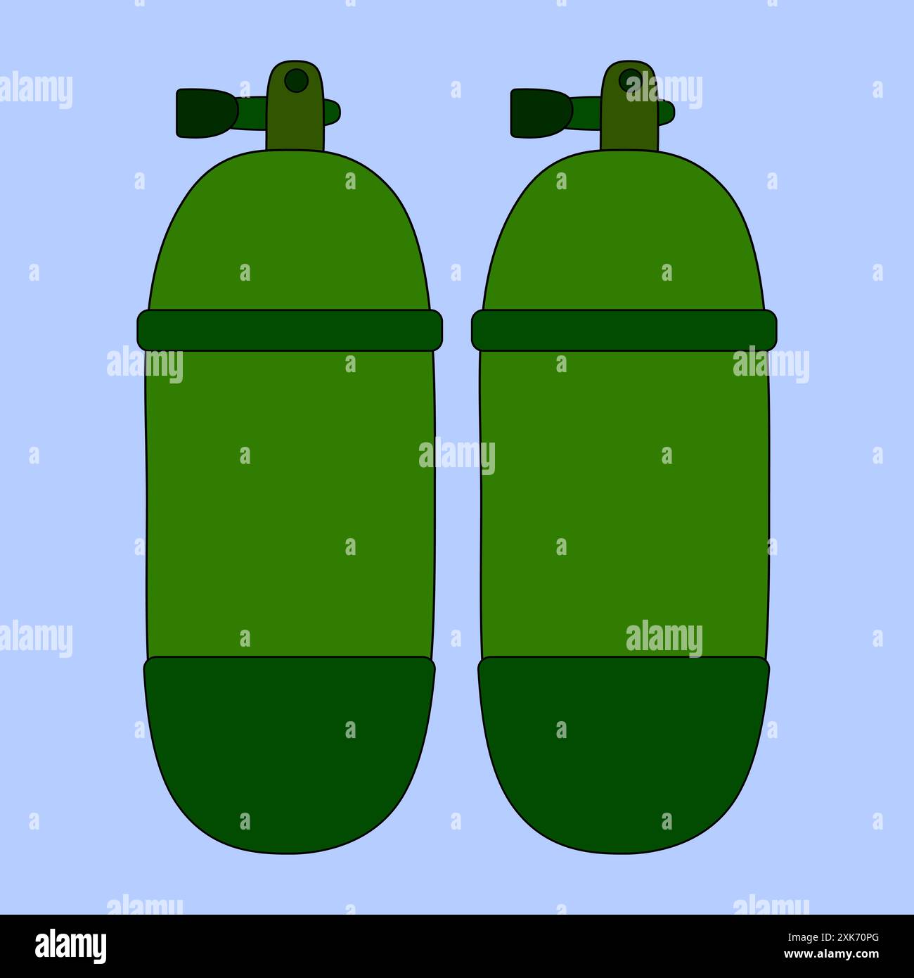 Illustration vectorielle de cylindres de plongée utilisés pour la plongée sous-marine. Idéal pour l'été, la plage et la plongée sous-marine. Illustration de Vecteur