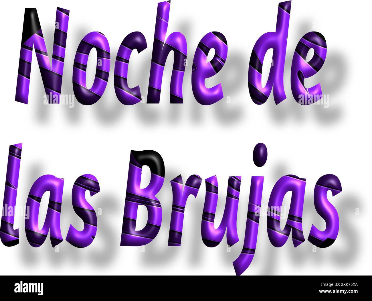No che de las Bruias - graphiques vectoriels d'Halloween - noir et violet écrit Word- idéal pour le site Web, email, carte de voeux, présentation, carte postale, Illustration de Vecteur