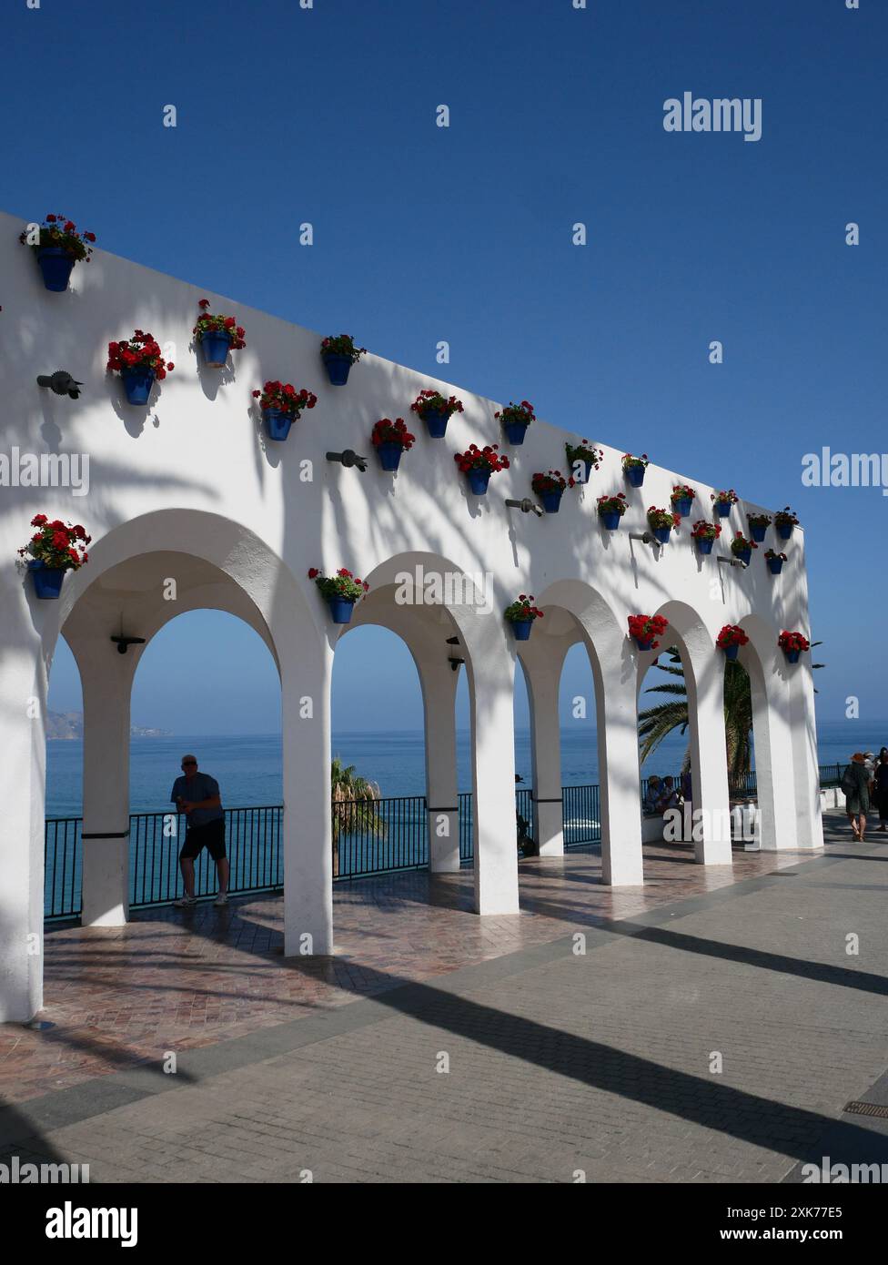 Plaza balcon de Europa, Nerja, Costa del sol, Andalousie, Espagne Banque D'Images