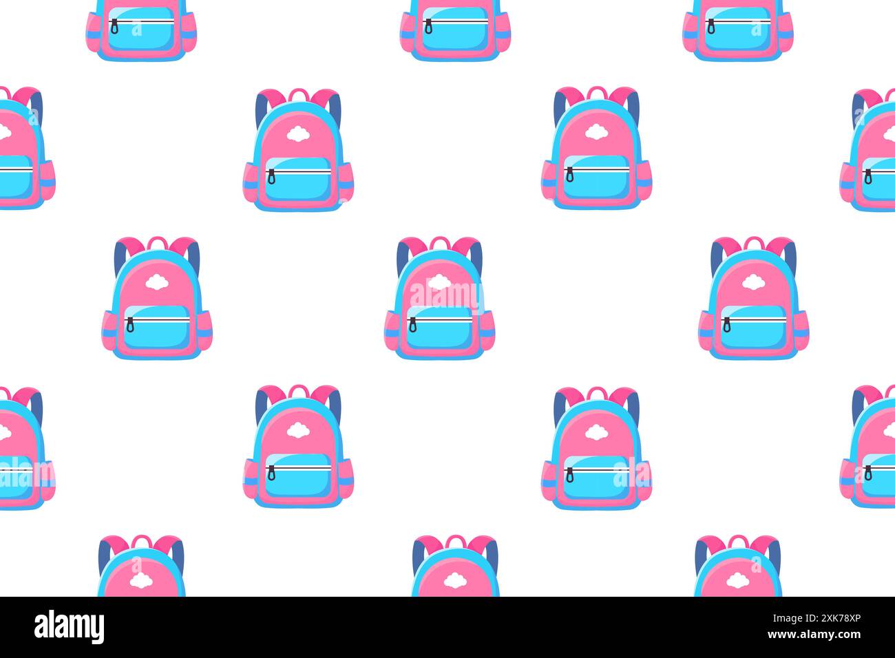 Sac d'écolier. Motif sans couture vectoriel. Illustration de Vecteur