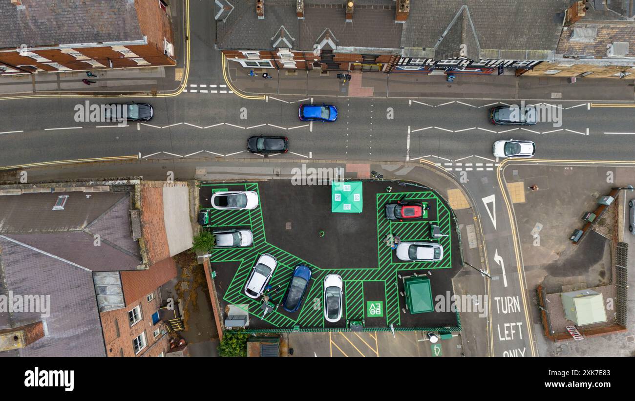 Parking Chesterfield pour la recharge ev Banque D'Images