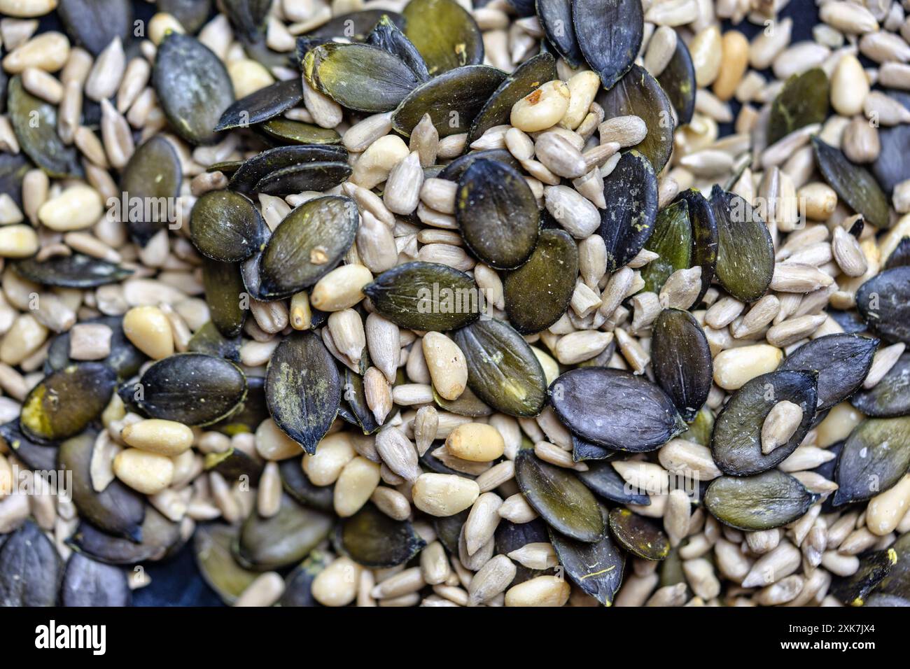 Ensemble de graines alimentaires humaines composé de graines et de graines de tournesol Banque D'Images