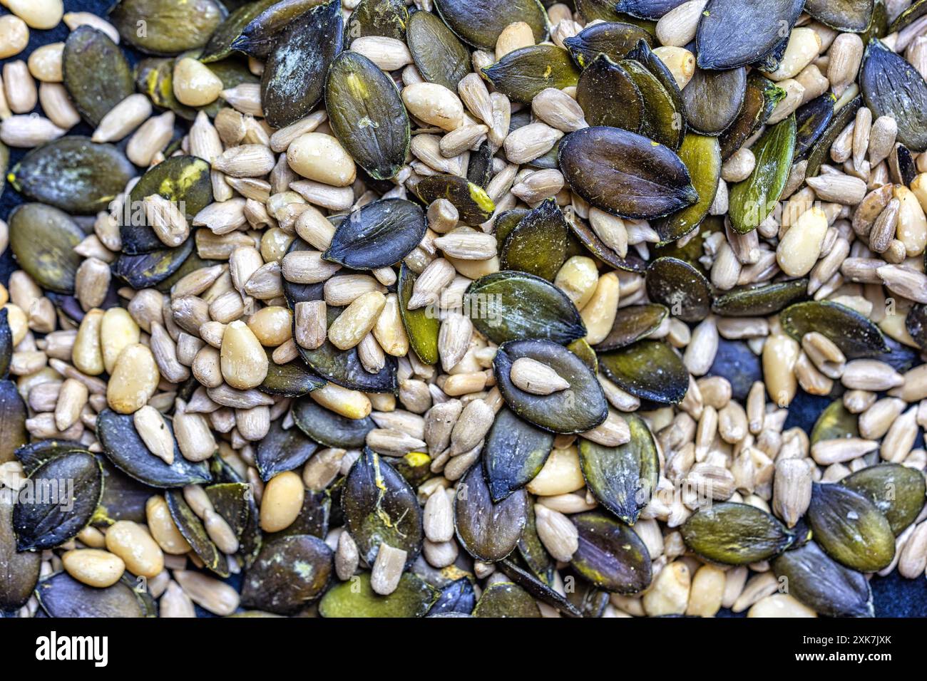 Ensemble de graines alimentaires humaines composé de graines et de graines de tournesol Banque D'Images