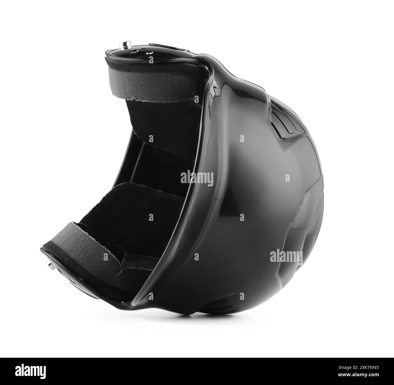 Un casque de baseball noir isolé sur blanc Banque D'Images