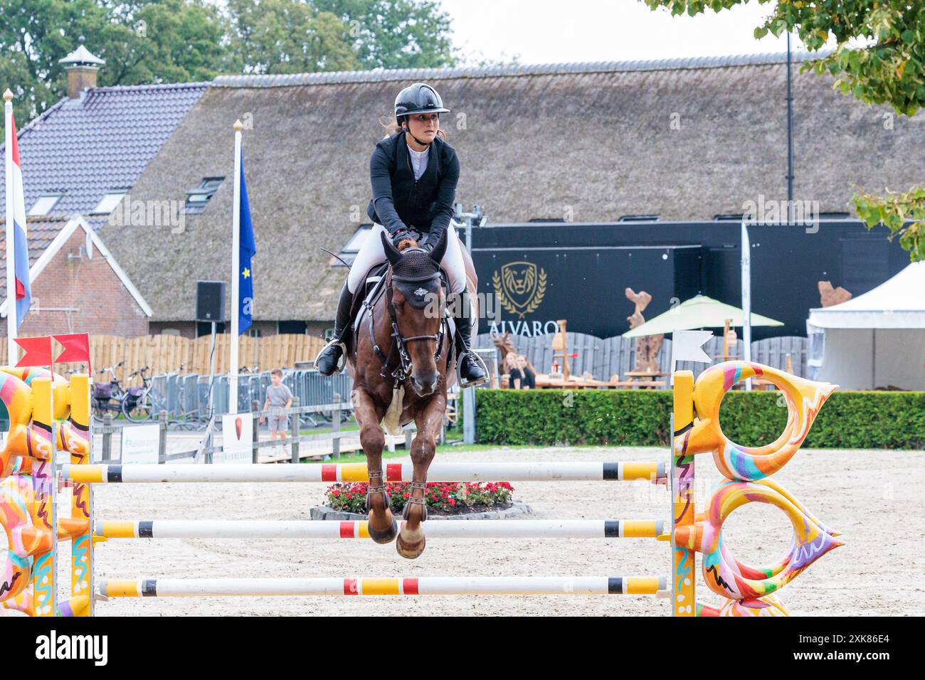 Veeningen, pays-Bas. 21 juillet 2024. VEENINGEN, PAYS-BAS - 21 JUILLET, Megan Laseur (NED) 3ème au barrage/saut lors du Jumping S21 Gemeente de Wolden Prize - Grand Prix (LR) CSI Zuidwolde 2024 au CH de Wolden 21 juillet 2024 à Veeningen, pays-Bas. (Photo de Jaap van der Pijll/Orange Pictures) crédit : Orange pics BV/Alamy Live News Banque D'Images