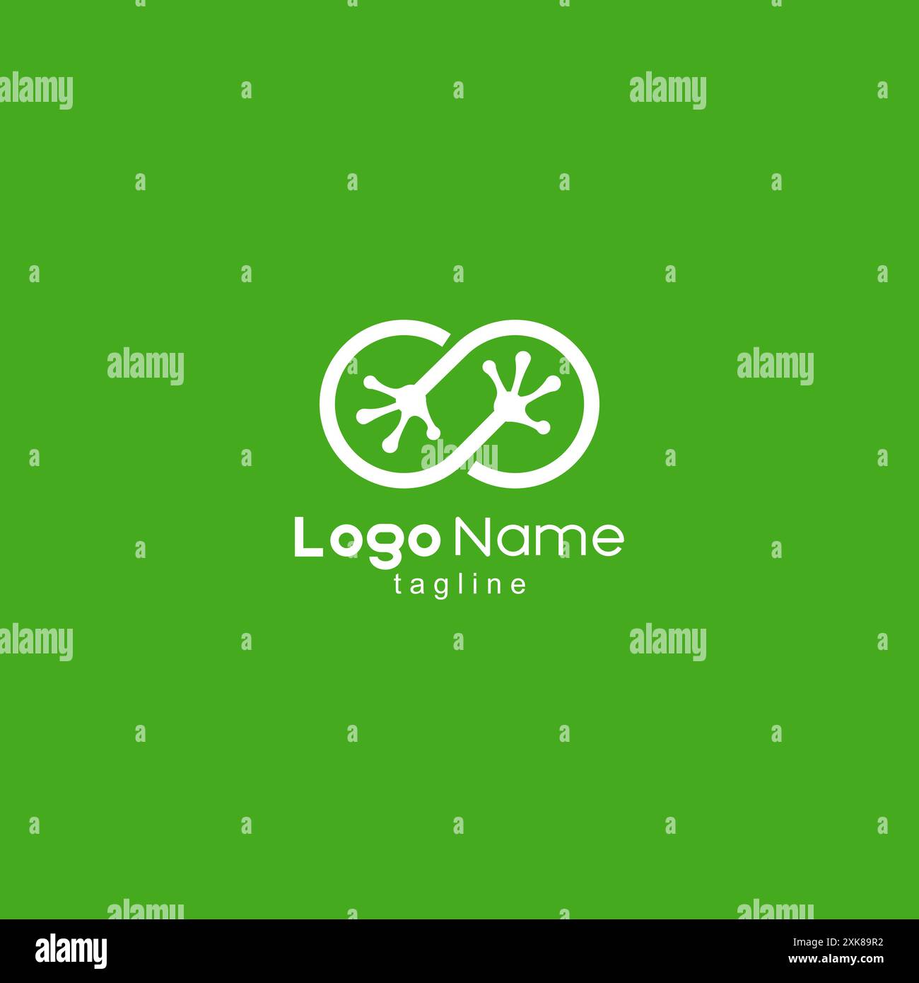 vecteur de conception de logo de grenouille de pied d'infini Illustration de Vecteur