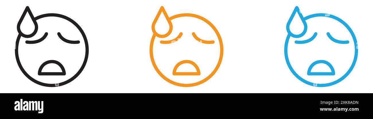 Collection de logo vectoriel d'icône emoji désespérée ou groupe de pack de paquet Illustration de Vecteur