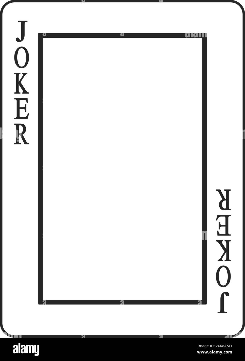 Joker ou Joker bordure de carte à jouer ou cadre dans le vecteur de contour noir Illustration de Vecteur