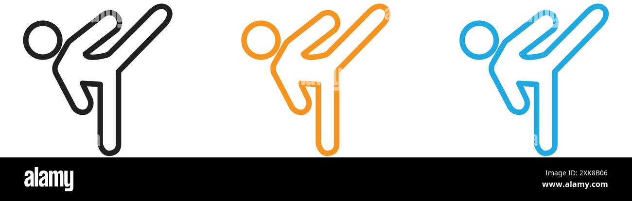 Collection de logo vectoriel d'icône de kickboxing ou groupe de pack de paquet Illustration de Vecteur