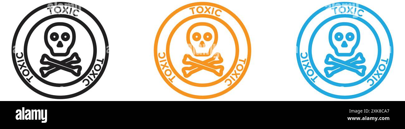 Collection de logo vectoriel d'icône de produit toxique ou groupe de pack de paquet Illustration de Vecteur