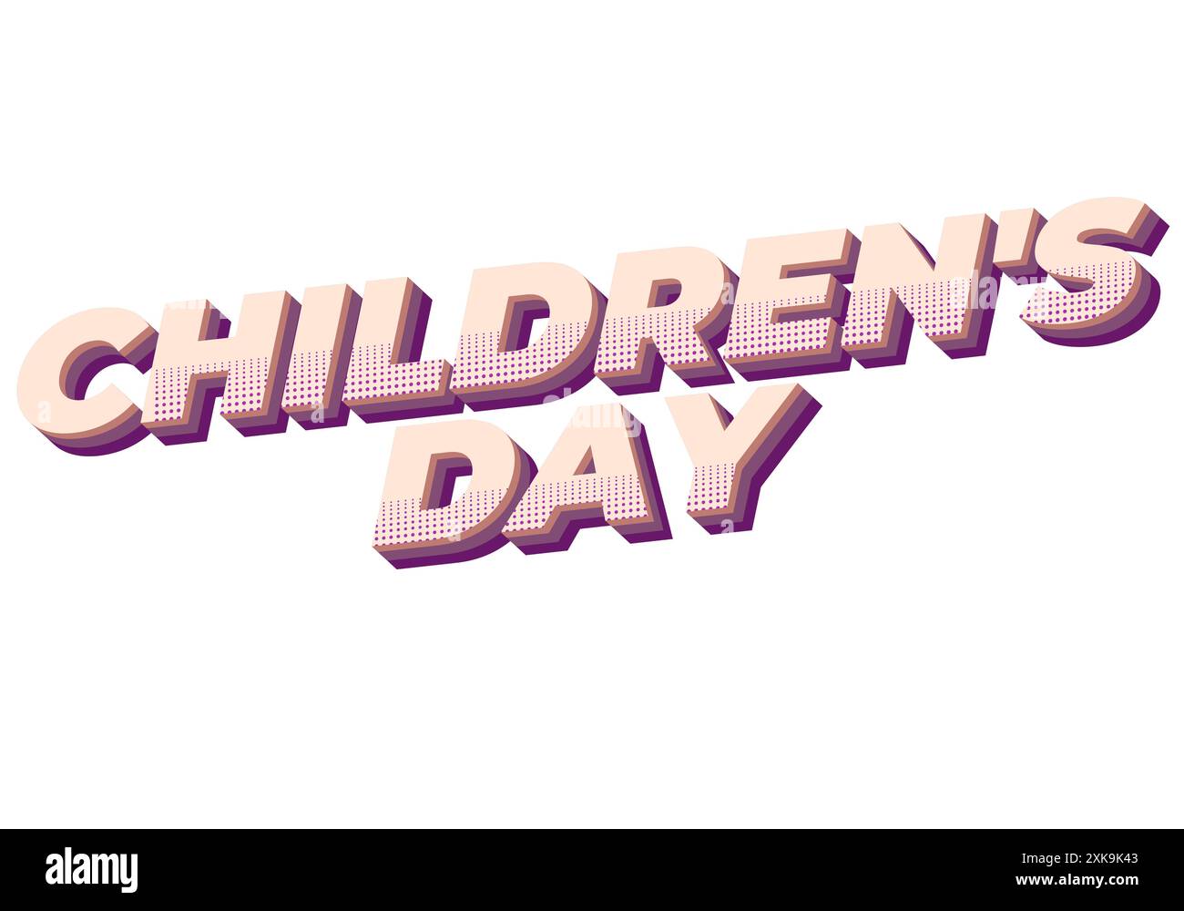 Journée des enfants. Conception d'effet de texte dans de bonnes couleurs avec un style 3D. Illustration de Vecteur