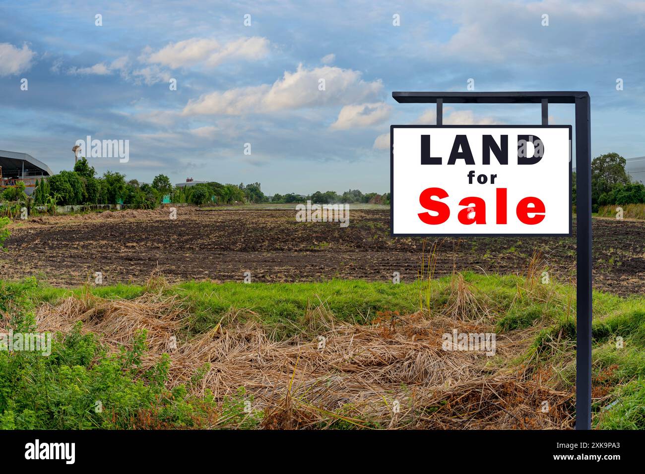 Publicité de terres agricoles à usage industriel pour la vente de terres agricoles à usage industriel. Bannières pour terres agricoles à usage industriel Banque D'Images