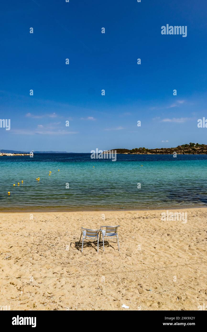 Début de l'automne près de Vourvourou, Sithonia, Grèce. Destination de voyage et de vacances, Europe du Sud-est Banque D'Images