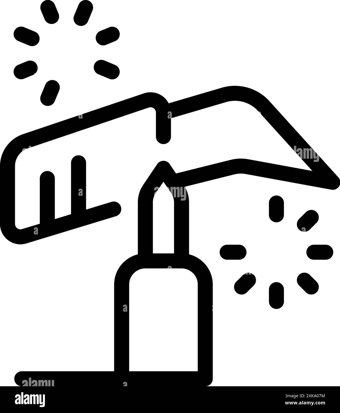 Découpeuse laser coupant une feuille de métal générant beaucoup d'étincelles Illustration de Vecteur