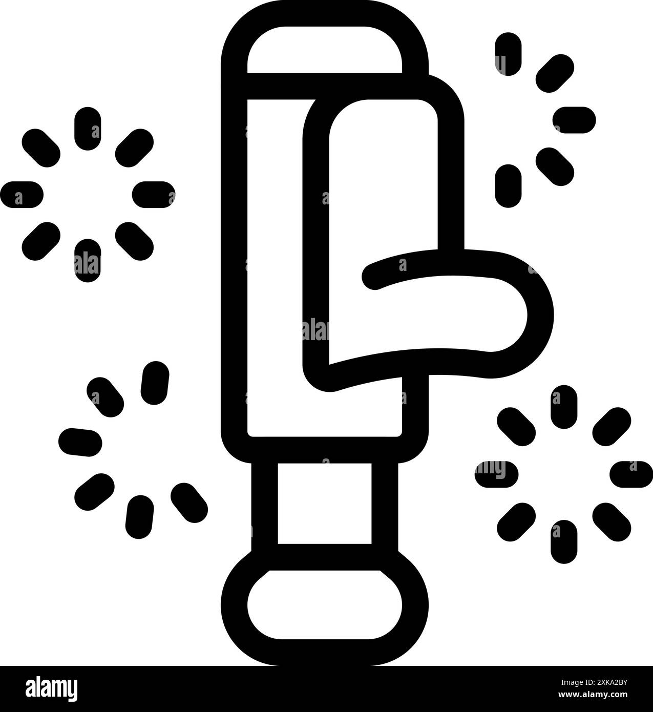 Sèche-mains électrique soufflant de l'air chaud représenté par des lignes rotatives pour un séchage rapide Illustration de Vecteur