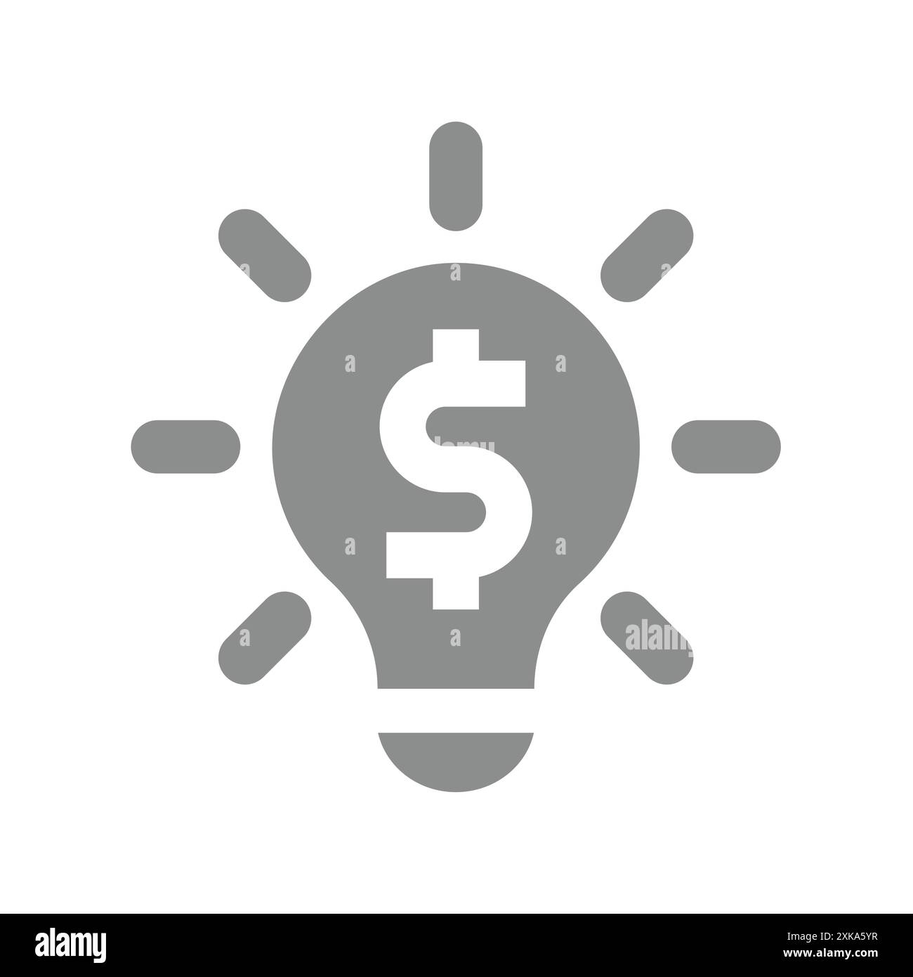 Ampoule d'idée d'entreprise financière. Rentable et enrichissant l'argent faisant icône de vecteur. Illustration de Vecteur