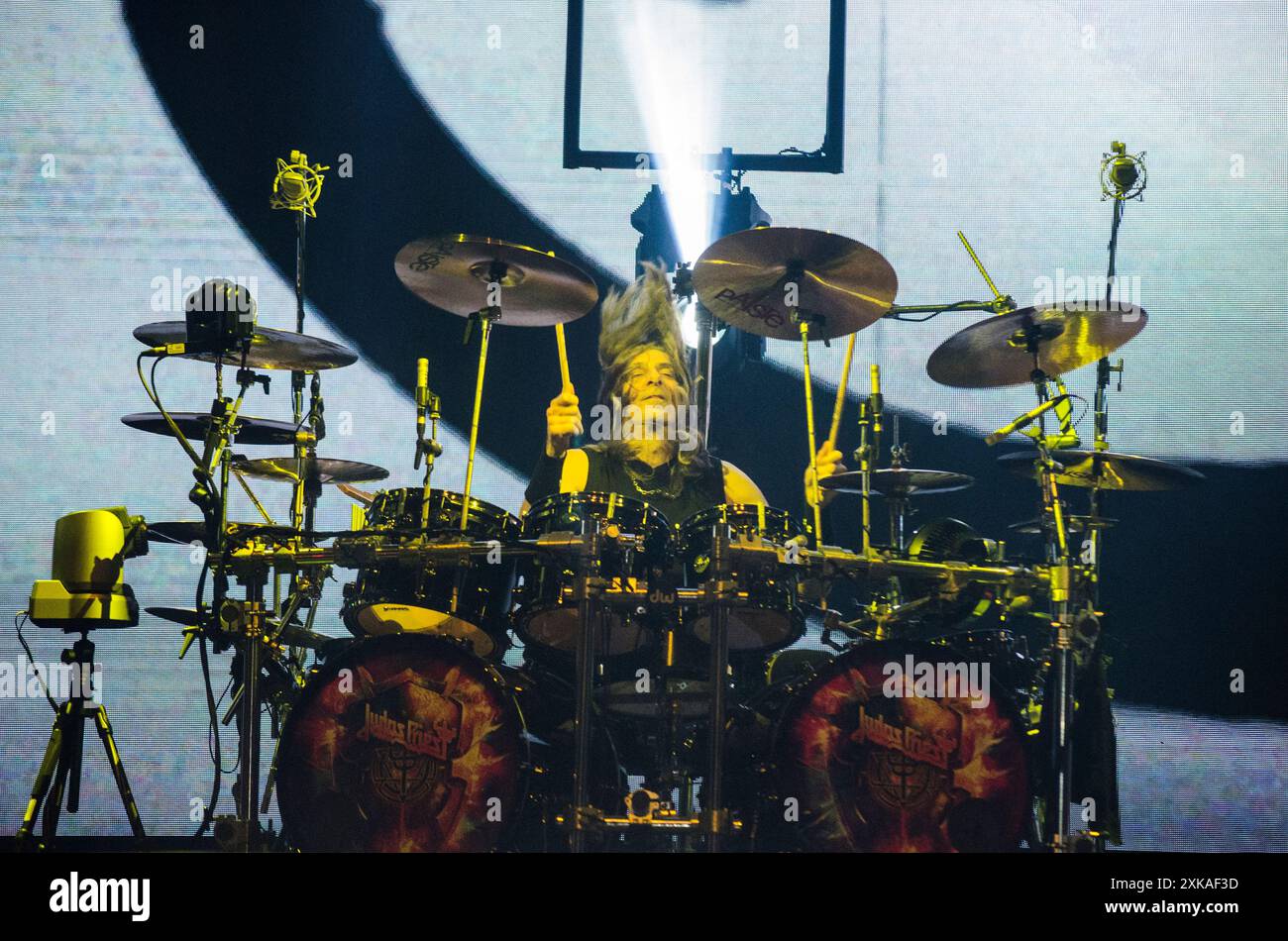 Scott Travis de Judas Priest au Release Athens Festival à Plateia Nerou / Grèce, juillet 2024 Banque D'Images