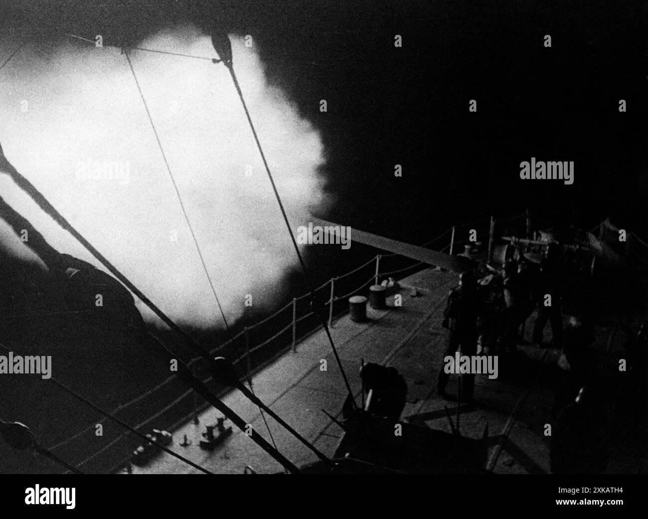 Bateau avant-poste allemand dans la bataille. Photo non datée. [traduction automatique] Banque D'Images