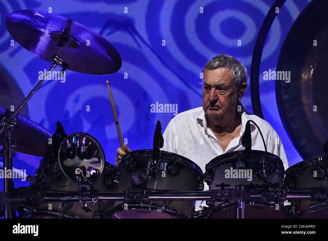 Nick Mason de Saucerful of secrets de Nick Mason se produit lors de la tournée Set the Control Tour à l'Auditorium Parco della Musica Cavea à Rome, en Italie, le 21 juillet 2024. (Photo de Domenico Cippitelli/NurPhoto) Banque D'Images