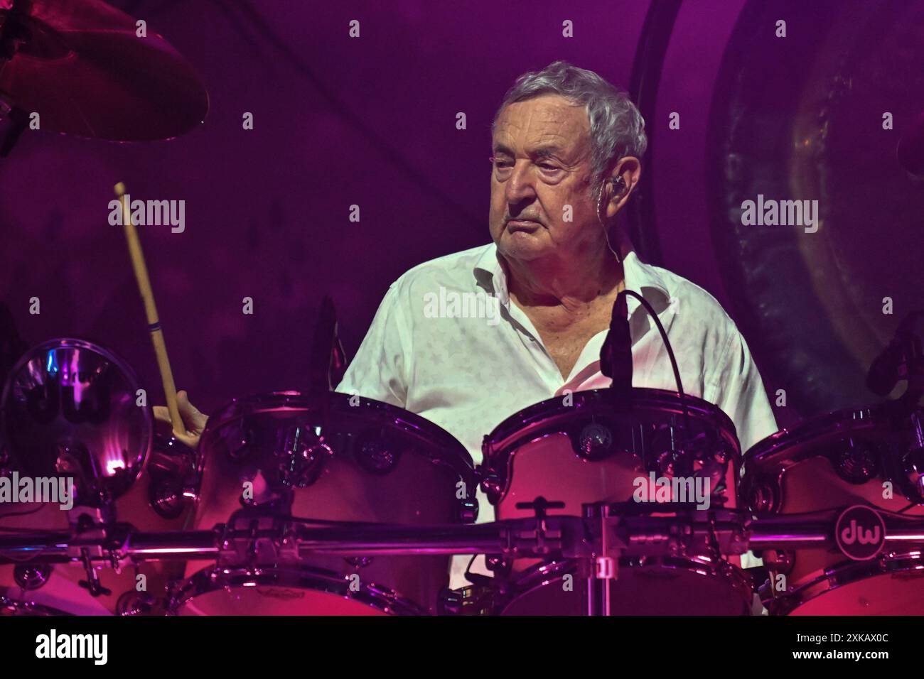 Nick Mason de Saucerful of secrets de Nick Mason se produit lors de la tournée Set the Control Tour à l'Auditorium Parco della Musica Cavea à Rome, en Italie, le 21 juillet 2024. (Photo de Domenico Cippitelli/NurPhoto) Banque D'Images