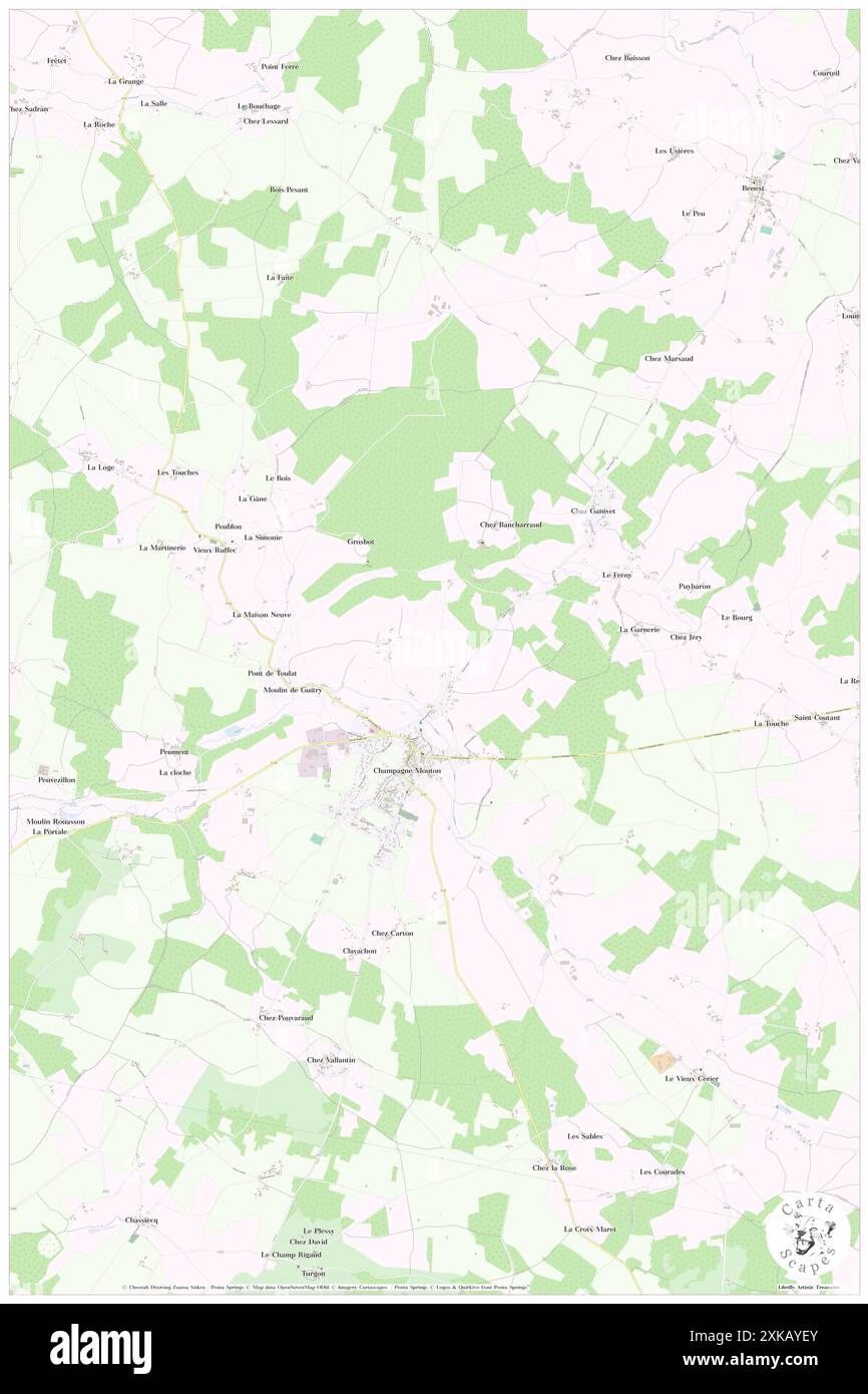 Champagne-Mouton, Charente, FR, France, Nouvelle-Aquitaine, n 45 59' 27'', N 0 24' 38'', carte, Cartascapes carte publiée en 2024. Explorez Cartascapes, une carte qui révèle la diversité des paysages, des cultures et des écosystèmes de la Terre. Voyage à travers le temps et l'espace, découvrir l'interconnexion du passé, du présent et de l'avenir de notre planète. Banque D'Images