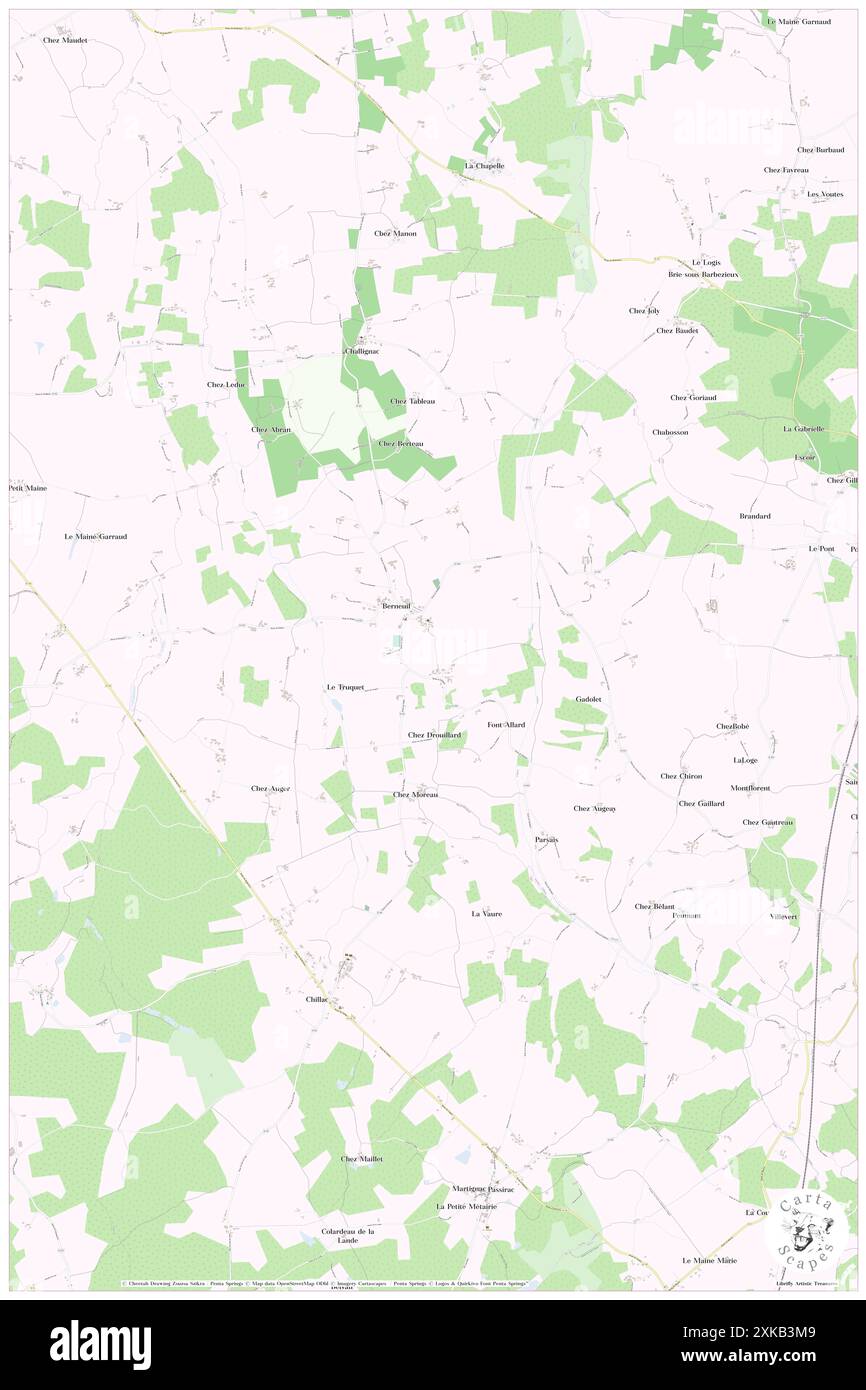 Berneuil, haute-Vienne, FR, France, Nouvelle-Aquitaine, n 46 4' 8'', N 1 6' 24'', carte, Cartascapes carte publiée en 2024. Explorez Cartascapes, une carte qui révèle la diversité des paysages, des cultures et des écosystèmes de la Terre. Voyage à travers le temps et l'espace, découvrir l'interconnexion du passé, du présent et de l'avenir de notre planète. Banque D'Images