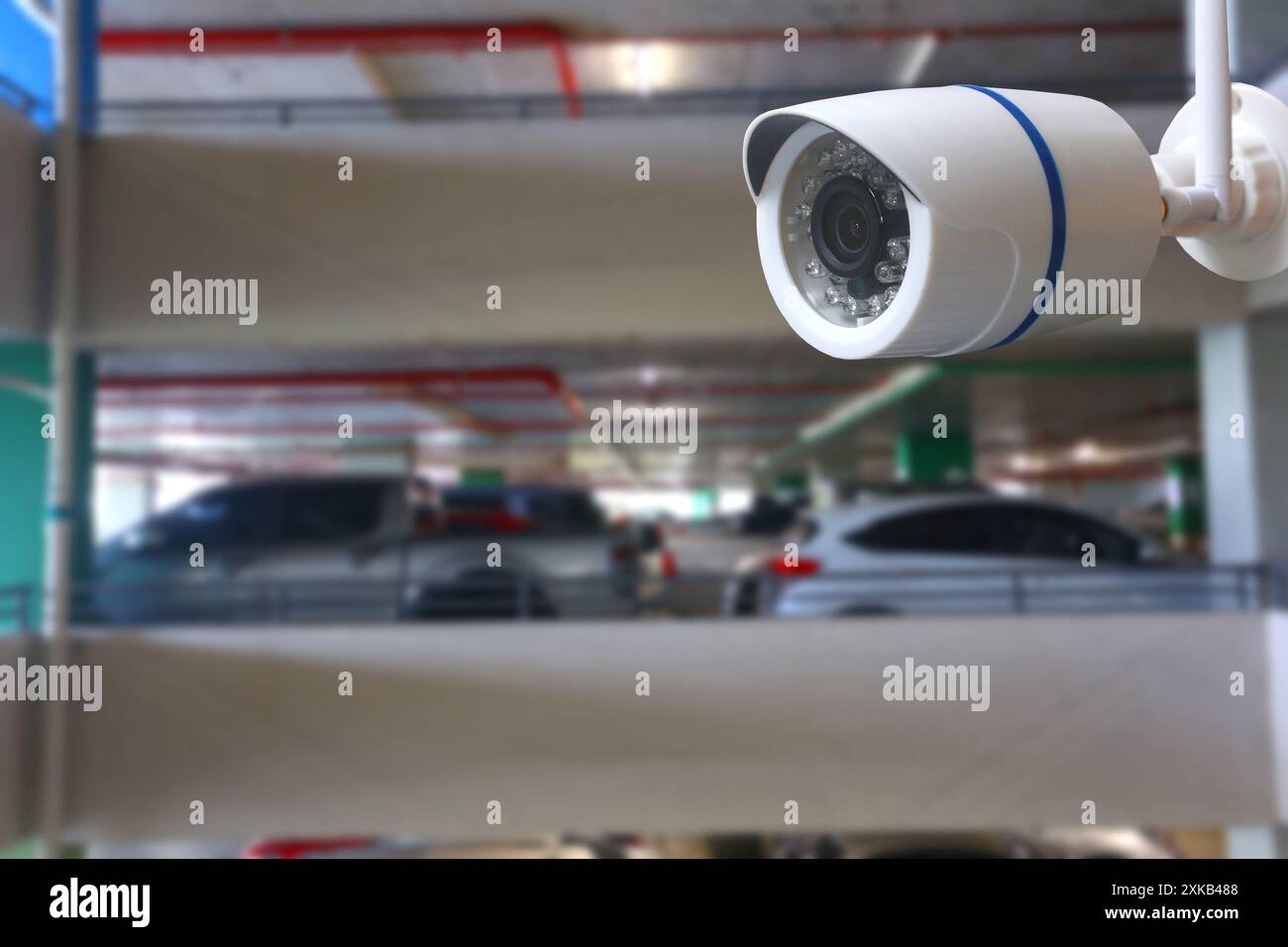Outil CCTV dans l'équipement de stationnement pour les systèmes de sécurité et ont un espace de copie pour la conception. Banque D'Images