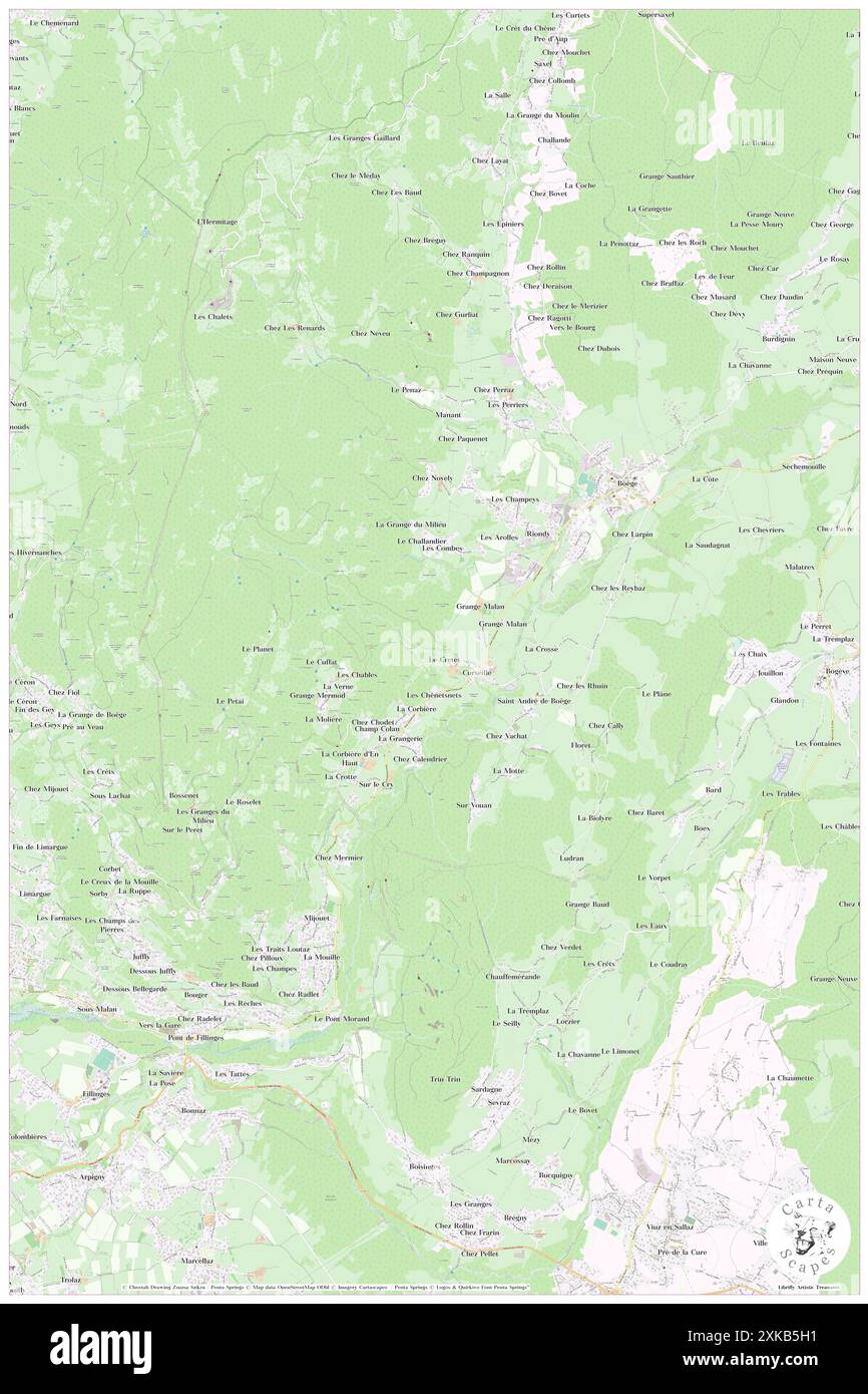 Saint-André-de-Boege, haute-Savoie, FR, France, Auvergne-Rhône-Alpes, n 46 11' 23'', N 6 23' 39'', carte, Carthascapes carte publiée en 2024. Explorez Cartascapes, une carte qui révèle la diversité des paysages, des cultures et des écosystèmes de la Terre. Voyage à travers le temps et l'espace, découvrir l'interconnexion du passé, du présent et de l'avenir de notre planète. Banque D'Images