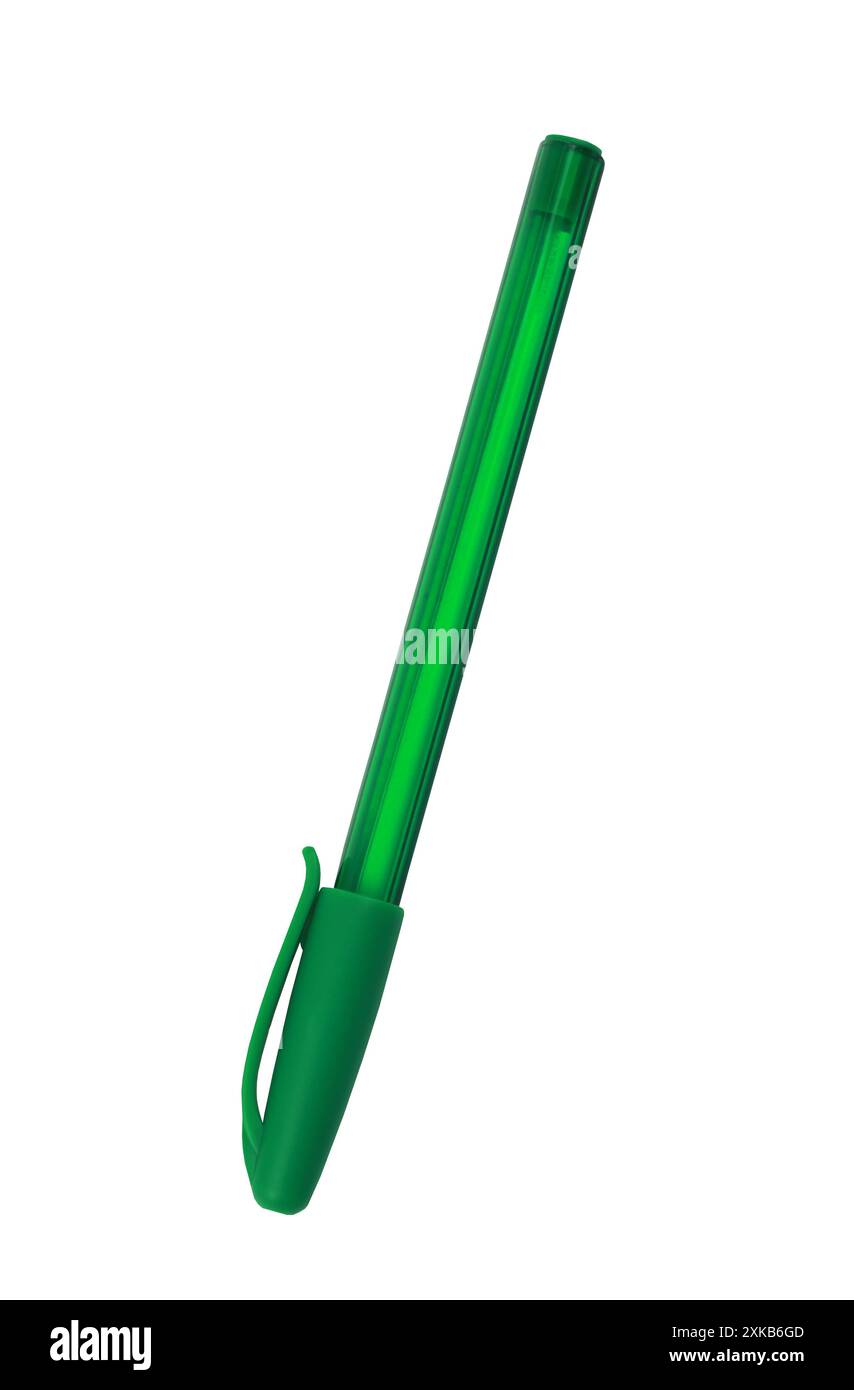Stylo vert isolé sur fond blanc et ont des chemins de détourage. Banque D'Images Stylo vert isolé sur fond blanc et ont des chemins de détourage. Banque D'Images