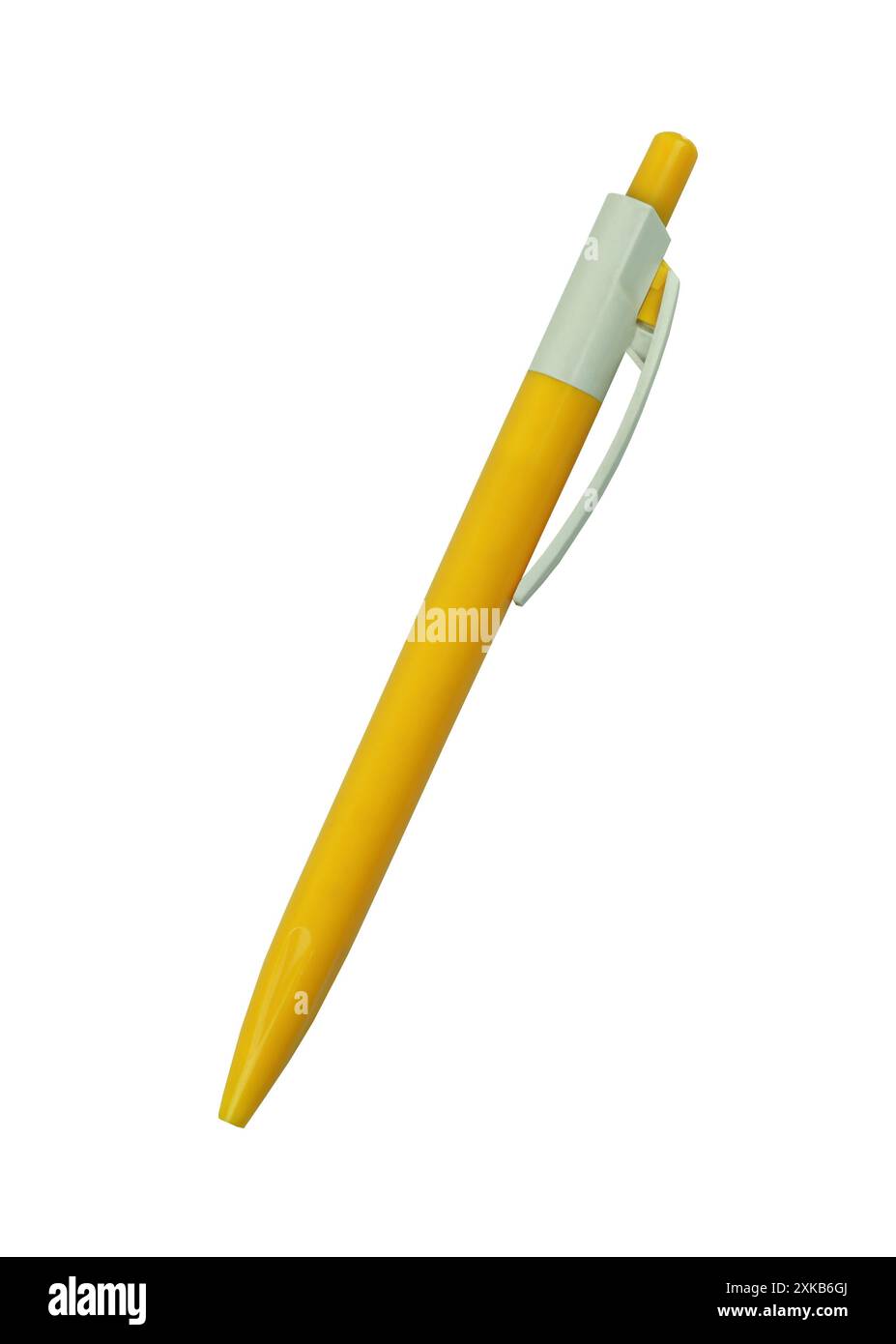 Stylo jaune isolé sur fond blanc et ont des chemins de détourage. Banque D'Images Stylo jaune isolé sur fond blanc et ont des chemins de détourage. Banque D'Images