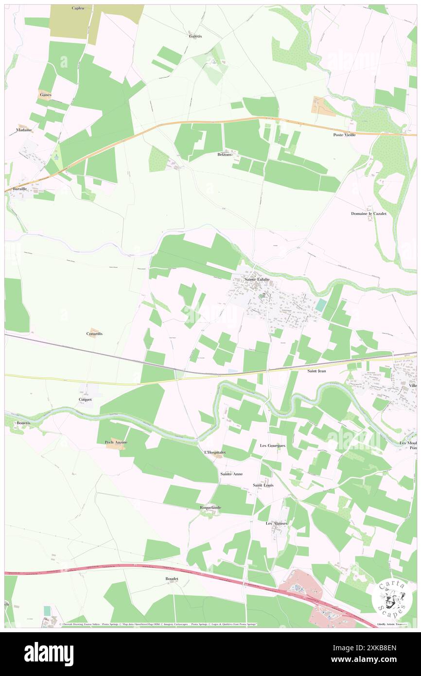 Sainte-Eulalie, Aude, FR, France, Occitanie, n 43 14' 48'', N 2 12' 38'', carte, Carthascapes carte publiée en 2024. Explorez Cartascapes, une carte qui révèle la diversité des paysages, des cultures et des écosystèmes de la Terre. Voyage à travers le temps et l'espace, découvrir l'interconnexion du passé, du présent et de l'avenir de notre planète. Banque D'Images