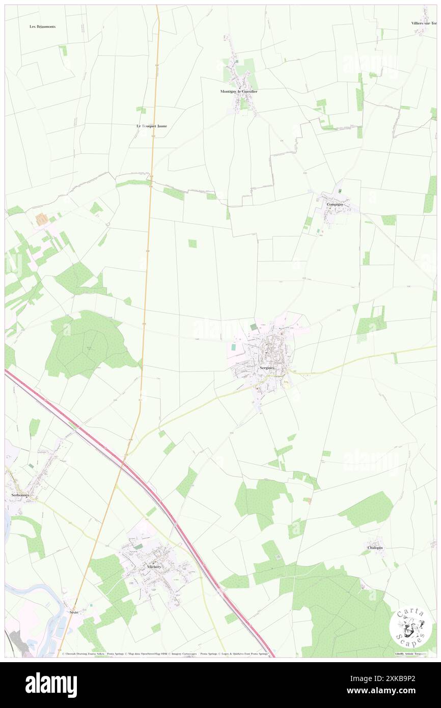 Sergines, Yonne, FR, France, Bourgogne-Franche-Comté, n 48 20' 31'', N 3 15' 41'', carte, Carthascapes carte publiée en 2024. Explorez Cartascapes, une carte qui révèle la diversité des paysages, des cultures et des écosystèmes de la Terre. Voyage à travers le temps et l'espace, découvrir l'interconnexion du passé, du présent et de l'avenir de notre planète. Banque D'Images