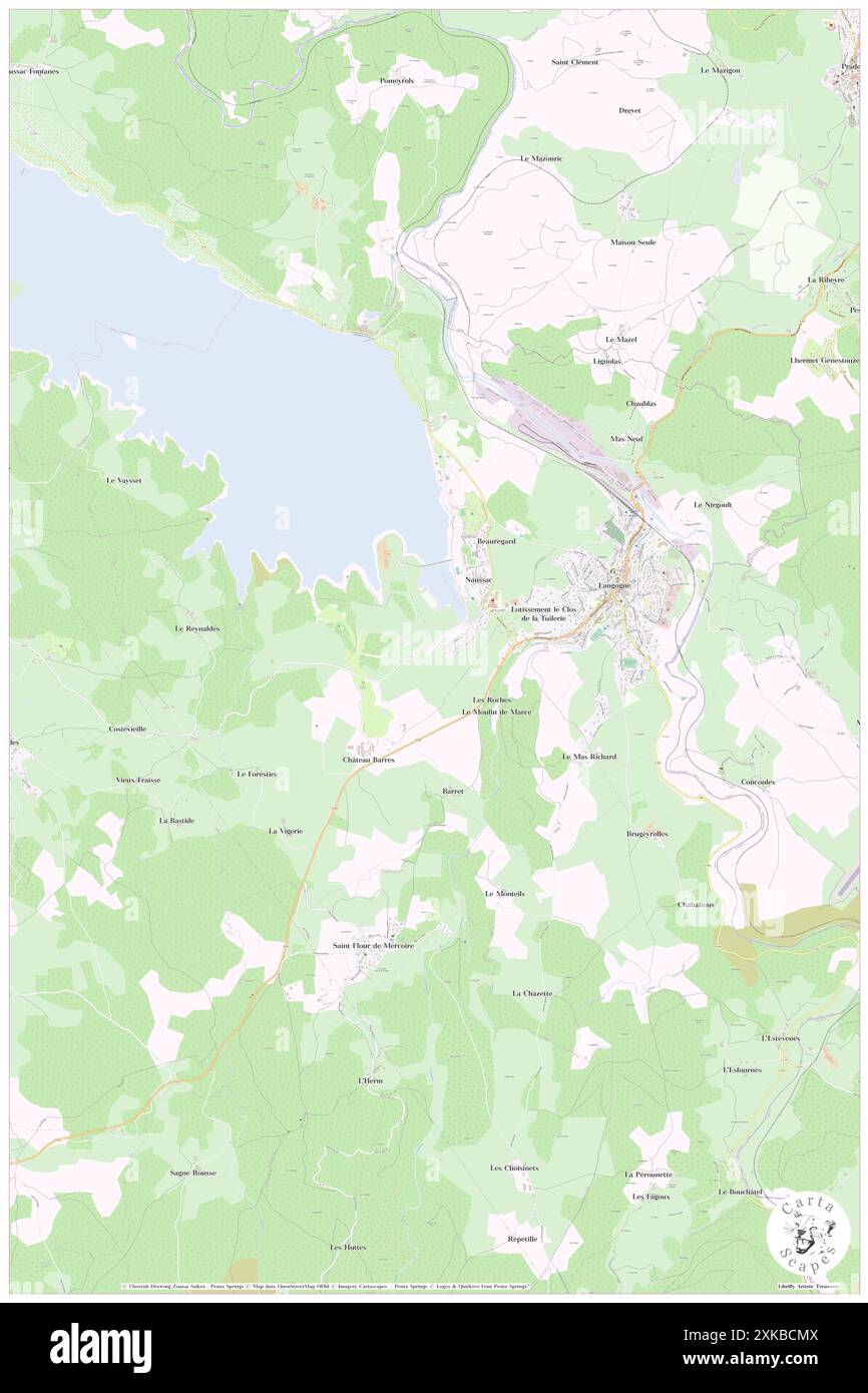 Langogne, Lozère, FR, France, Occitanie, n 44 43' 36'', N 3 51' 17'', carte, Cartascapes carte publiée en 2024. Explorez Cartascapes, une carte qui révèle la diversité des paysages, des cultures et des écosystèmes de la Terre. Voyage à travers le temps et l'espace, découvrir l'interconnexion du passé, du présent et de l'avenir de notre planète. Banque D'Images