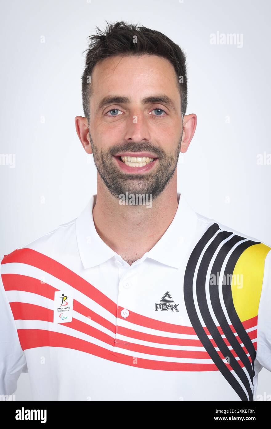 Bruxelles, Belgique. 22 juillet 2024. Le belge Jeroen Bauters photographié lors d’une séance photo pour le Comité paralympique belge en prévision des Jeux Paralympiques de Paris 2024, à Bruxelles, lundi 22 juillet 2024. BELGA PHOTO VIRGINIE LEFOUR crédit : Belga News Agency/Alamy Live News Banque D'Images