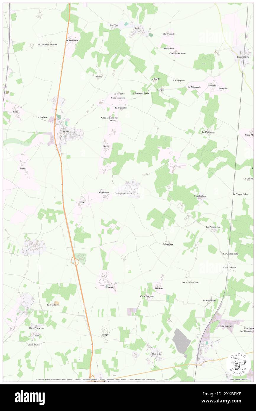 Champagne-le-sec, Vienne, FR, France, Nouvelle-Aquitaine, n 46 11' 25'', N 0 11' 29'', carte, Carthascapes carte publiée en 2024. Explorez Cartascapes, une carte qui révèle la diversité des paysages, des cultures et des écosystèmes de la Terre. Voyage à travers le temps et l'espace, découvrir l'interconnexion du passé, du présent et de l'avenir de notre planète. Banque D'Images