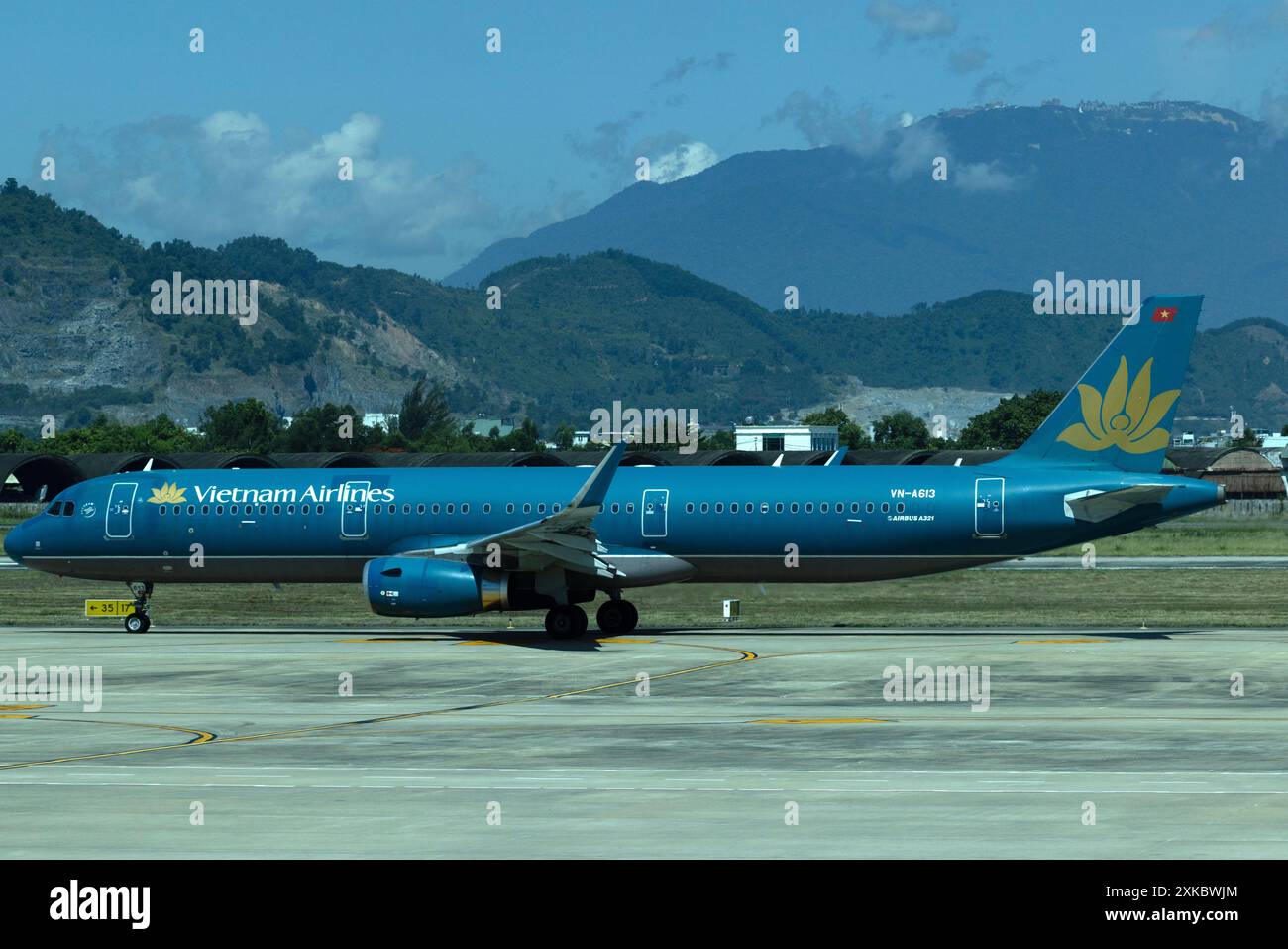 Les compagnies aériennes du Vietnam partent de l'aéroport international de Da Nang Banque D'Images