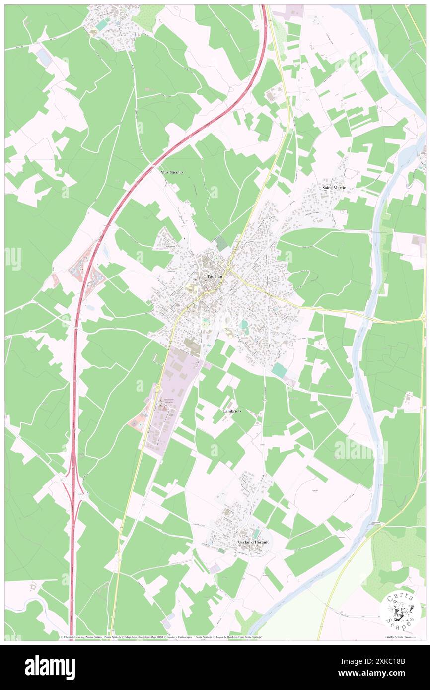 Paulhan, Hérault, FR, France, Occitanie, n 43 32' 26'', N 3 27' 32'', carte, Cartascapes carte publiée en 2024. Explorez Cartascapes, une carte qui révèle la diversité des paysages, des cultures et des écosystèmes de la Terre. Voyage à travers le temps et l'espace, découvrir l'interconnexion du passé, du présent et de l'avenir de notre planète. Banque D'Images