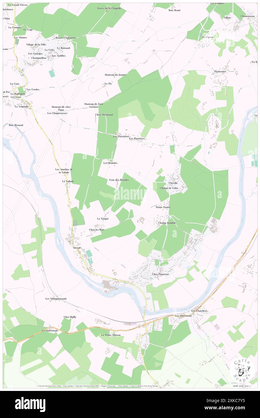 Sireuil, Charente, FR, France, Nouvelle-Aquitaine, n 45 36' 56'', N 0 0' 34'', carte, Cartascapes carte publiée en 2024. Explorez Cartascapes, une carte qui révèle la diversité des paysages, des cultures et des écosystèmes de la Terre. Voyage à travers le temps et l'espace, découvrir l'interconnexion du passé, du présent et de l'avenir de notre planète. Banque D'Images