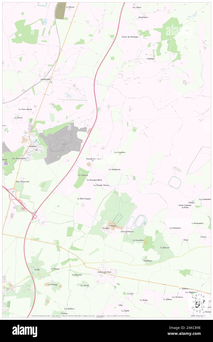 Neuville-pres-Sees, Orne, FR, France, Normandie, n 48 38' 51'', N 0 13' 27'', carte, Cartascapes carte publiée en 2024. Explorez Cartascapes, une carte qui révèle la diversité des paysages, des cultures et des écosystèmes de la Terre. Voyage à travers le temps et l'espace, découvrir l'interconnexion du passé, du présent et de l'avenir de notre planète. Banque D'Images