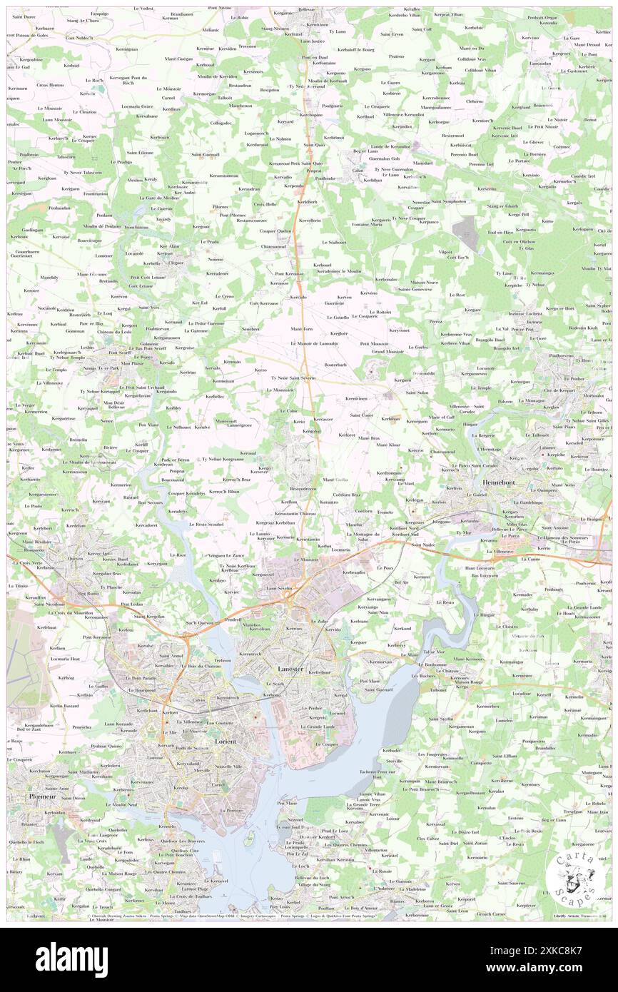 Caudan, Morbihan, FR, France, Bretagne, n 47 48' 32'', S 3 20' 32'', carte, Cartascapes carte publiée en 2024. Explorez Cartascapes, une carte qui révèle la diversité des paysages, des cultures et des écosystèmes de la Terre. Voyage à travers le temps et l'espace, découvrir l'interconnexion du passé, du présent et de l'avenir de notre planète. Banque D'Images