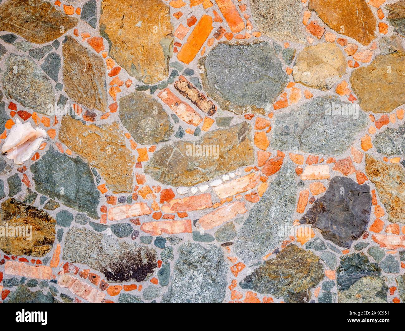 Mur de roche sur l'île caribéenne de St John dans les îles Vierges américaines Banque D'Images
